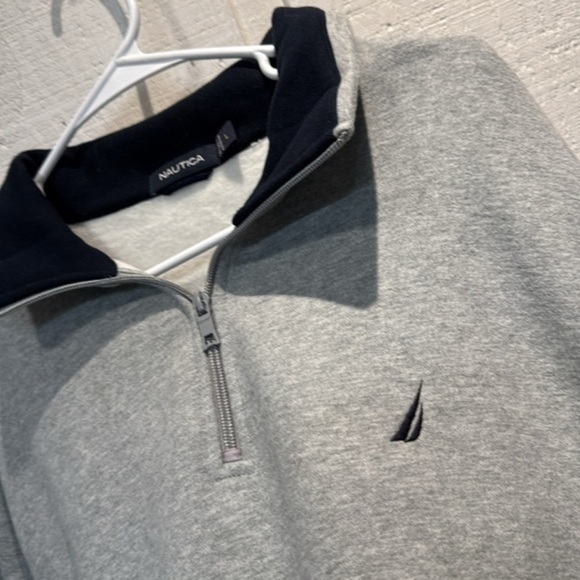 Nautica quarter zip pullover gray sweatshirt, men’s size‎ large - Picture 2 of 5